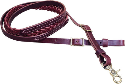 Weaver Leather Burgundy Latigo Leather Roper Rein 5/8" x 7'