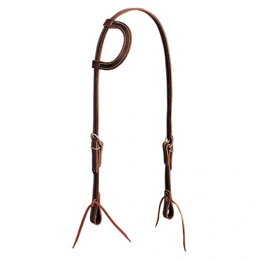 Weaver Leather 5/8'' Latigo 1 Ear Headstall, Burgundy - Hooves and Paws
