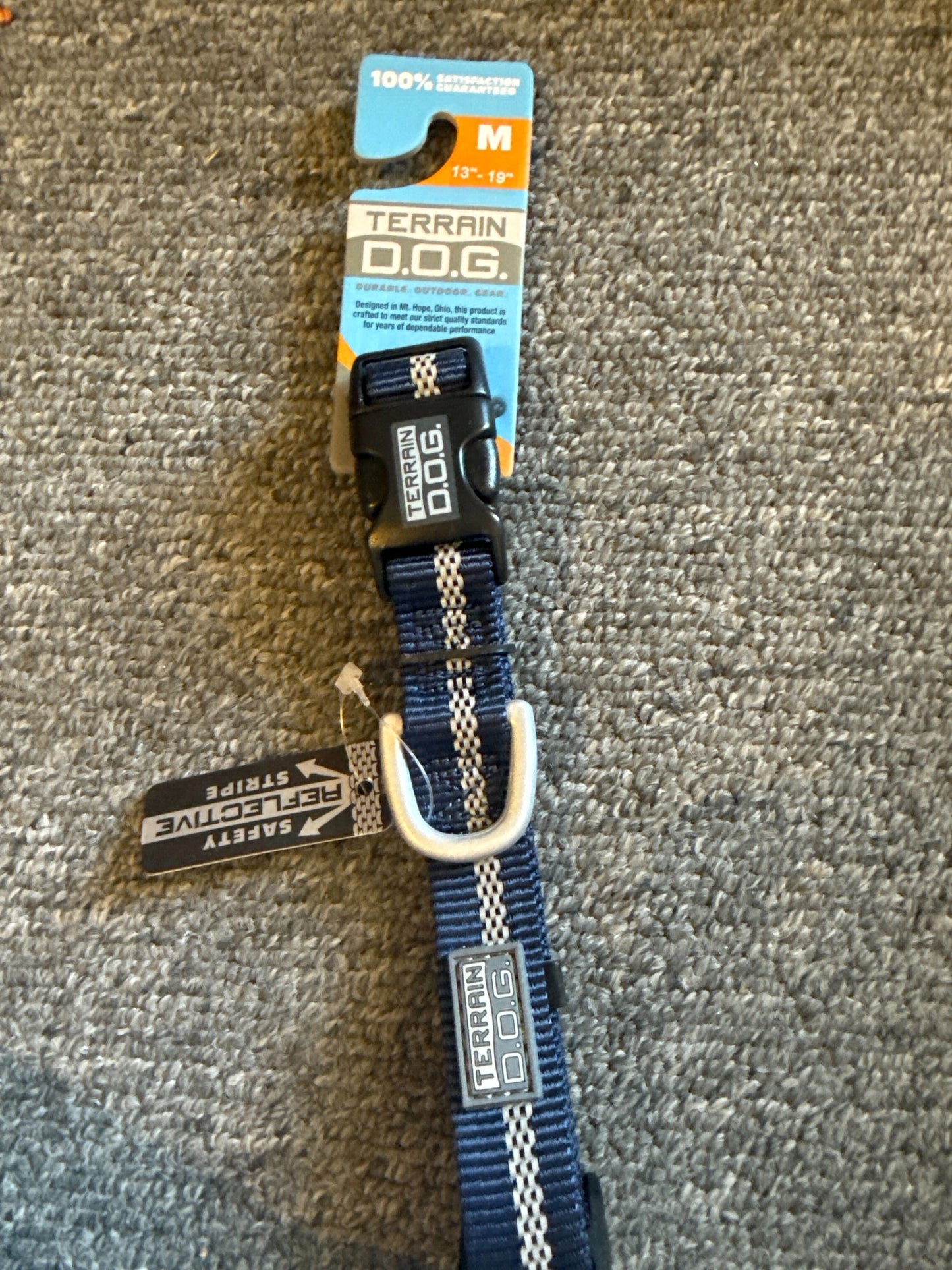 Weaver Leather Terrain D.O.G. Reflective Snap-n-Go Dog Collar - Adjustable with Quick-Release Buckle and Aluminum Dee