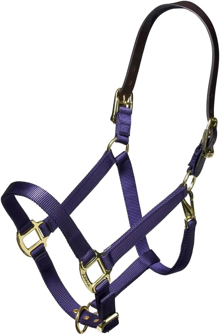 ARMA Shires Nylon Halter with Breakaway Leather Head Strap 90027 - Hooves and Paws