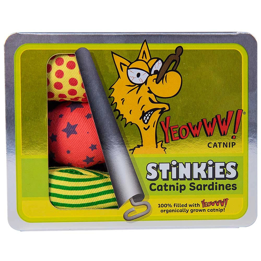 Yeowww! Tin of Stinkies: The Ultimate Catnip Fish Toy Set!