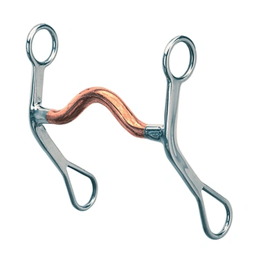 Weaver Leather Bit,Stainless Steel 5''Medium Port Copper Curb,6''Cheek - Hooves and Paws