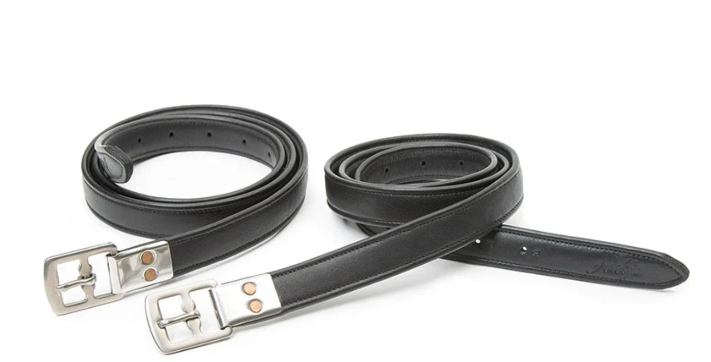 Adelfia Grand Prix Stirrup Leathers - unkunk, featured in professional studio lighting