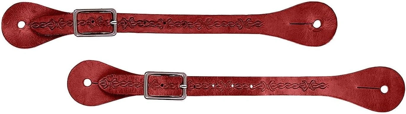 Weaver Leather Ladies' Floral Spur Straps - Hermann Oak Harness Leather, Antique Copper Spots