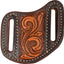 Martin Saddlery Floral Angled Tooled Leather Knife Scabbard - Large 4 7/8in L x 4 3/8in W - Made in USA