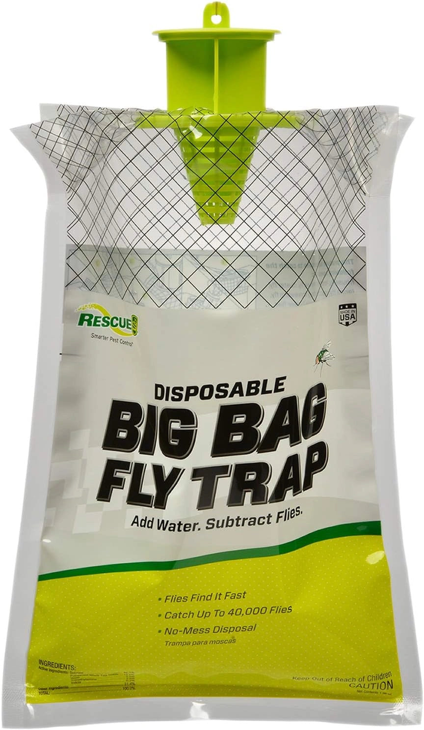 Rescue! Big Bag Fly Trap — 40,000 Fly Capacity for Barns