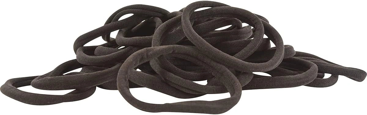 Classic Equine Tail Braiding Bands - Black, 100-count Premium Stretch-Jersey Elastic