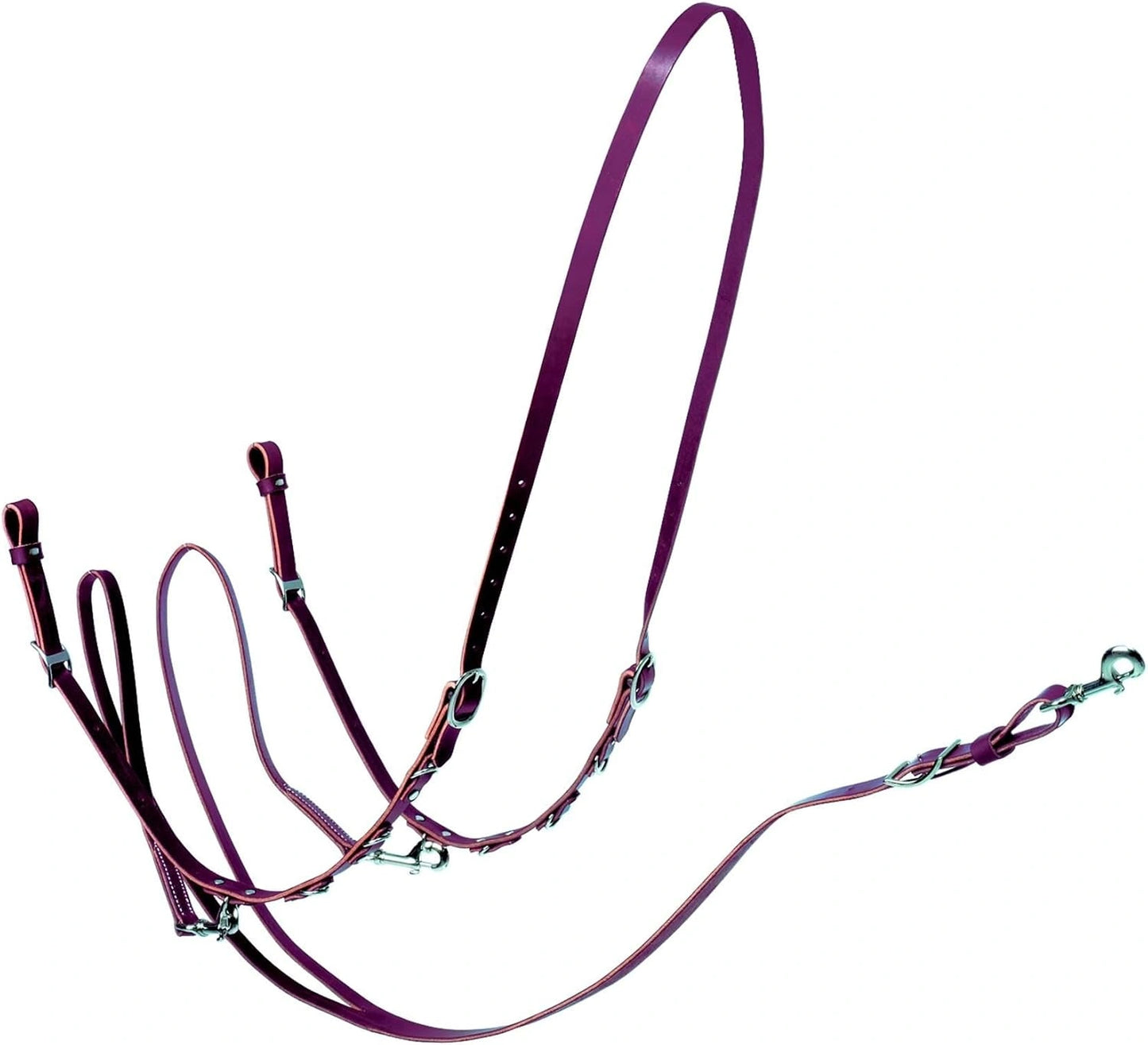 Weaver Leather Equine Roper Barrel Style German Martingale - Soft Burgundy Latigo Leather with Reins