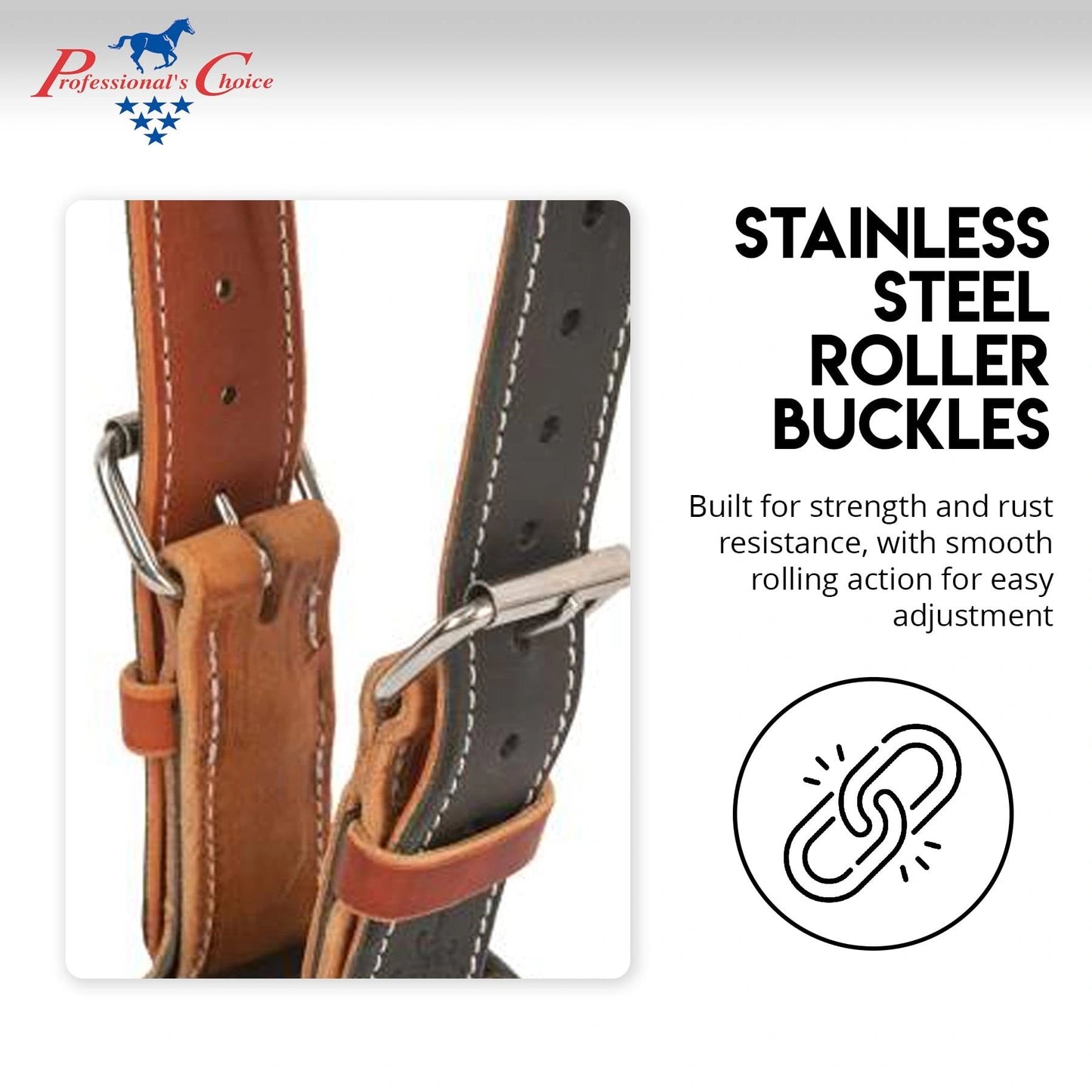 Professional's Choice Dare Cribbing Collar - Reversible Leather with 1 3/4" Wide Strap and Fleece Cover
