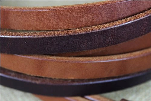 Weaver Leather Doubled & Stitched Hermann Oak Russet Harness Leather Reins with Latigo Liner - 1/2" x 8'