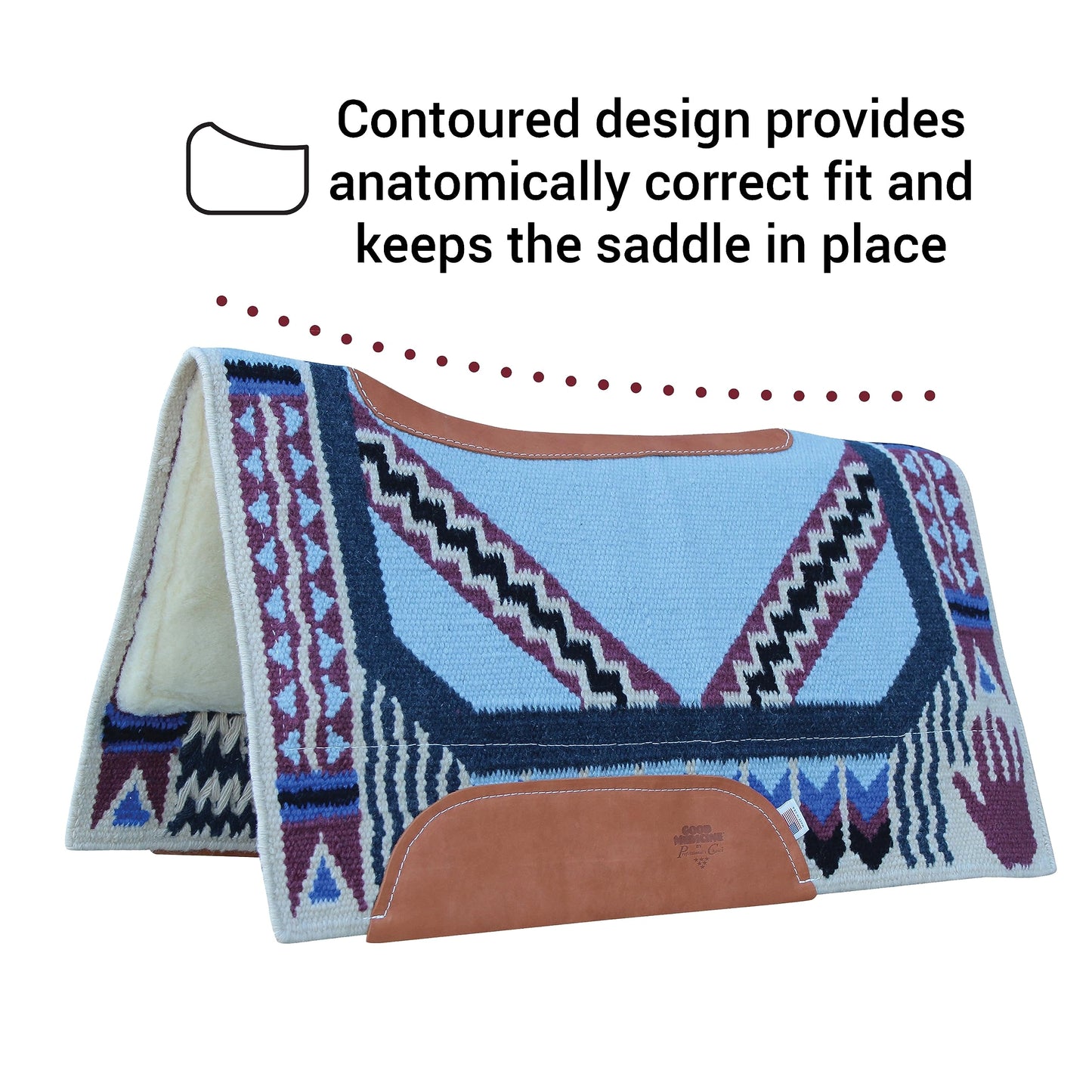 Professional's Choice Good Medicine Comfort-Fit SMX Air Ride Pad New Zealand Wool with Leather Reinforced Spine and Wither
