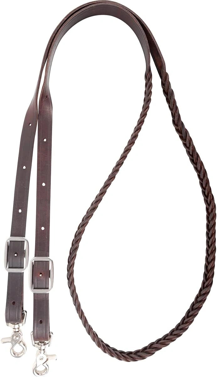 Martin Saddlery Latigo 5-Plait Braided Roping Rein - 3/4" x 7-1/2' - Stainless Steel Hardware