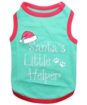 Parisian Pet Santas Lil Helper Embroidered Tshirt - Hooves and Paws