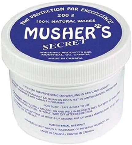 Mushers Secret Pet Paw Protection Wax Moisturizer Invisible Boots Snow (200g.) for Dog Pet Puppy