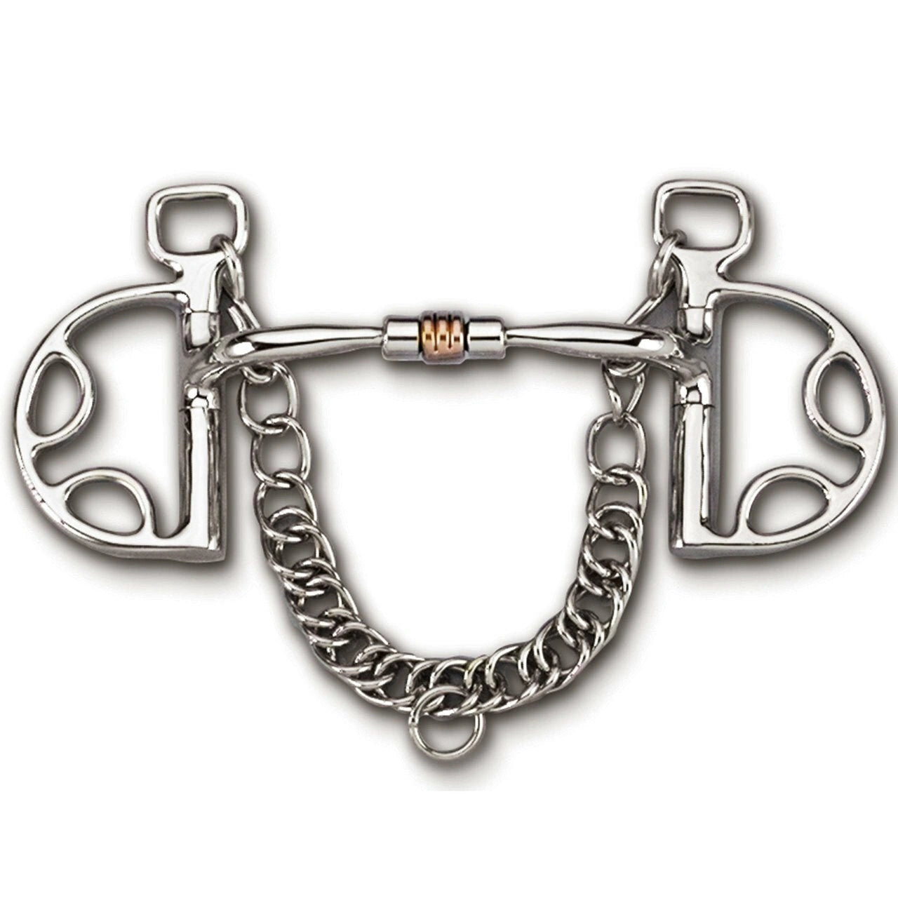 Myler Kimberwick With Stainless Steel English Comfort Snaffle With Copper Roller 5 Inch Mouth Copper Inlay Mb 03 - Hooves and Paws