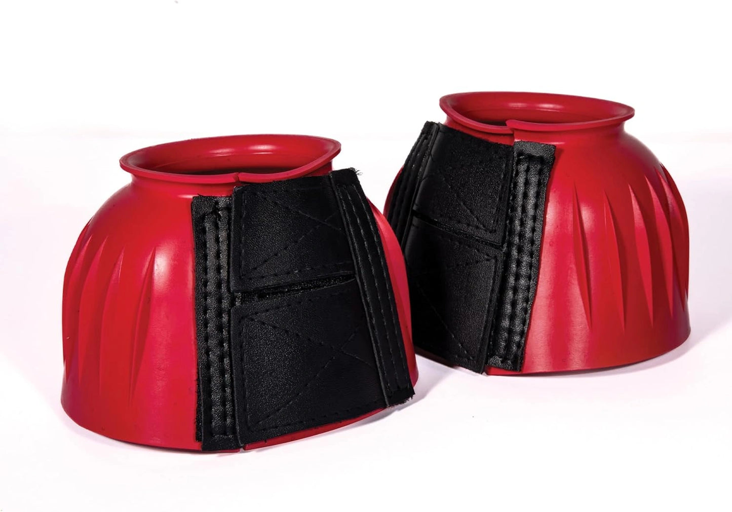 Professional's Choice Rubber Open Bell Boots - Ribbed Overreach Protection with Rolled Collar & Double Hook-and-Loop