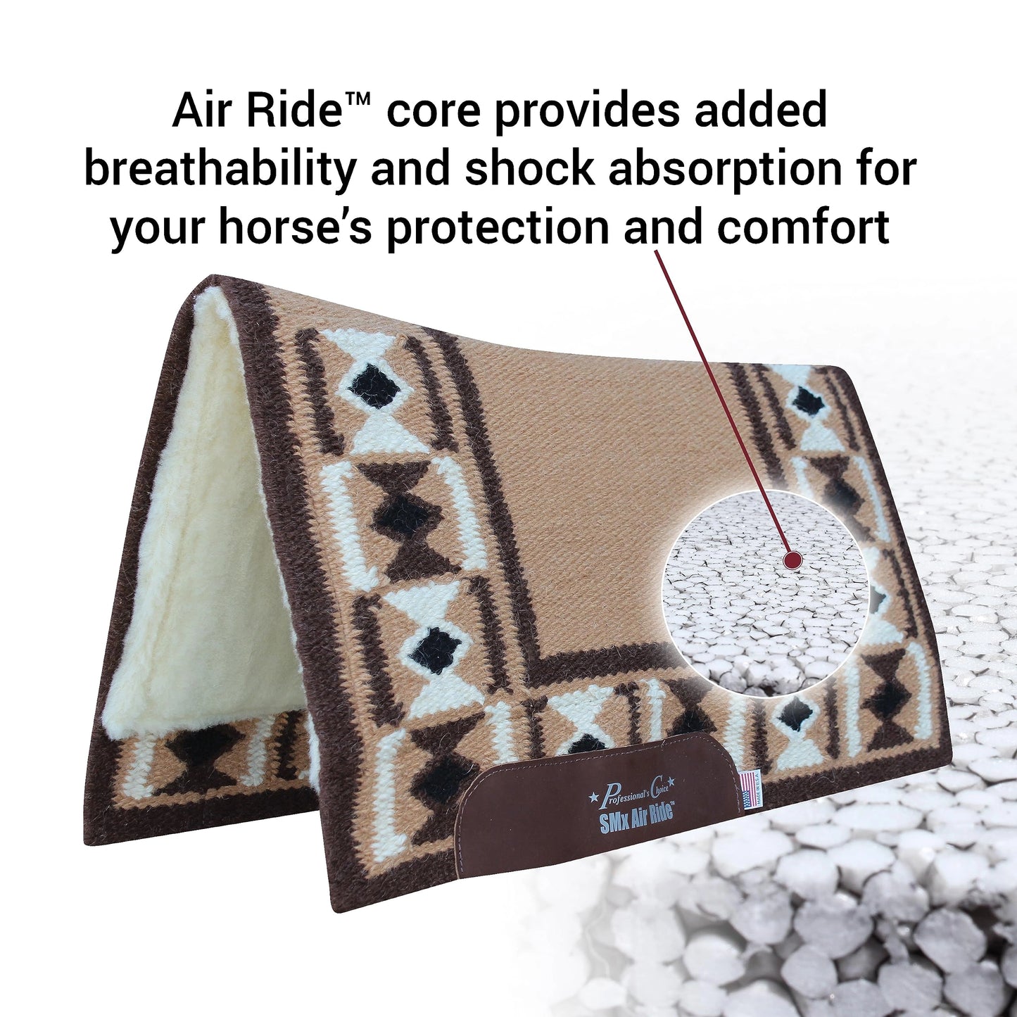 Professional's Choice Comfort-Fit SMX Air Ride Pad | Absorbs Shock & Improves Saddle Fit | Hourglass