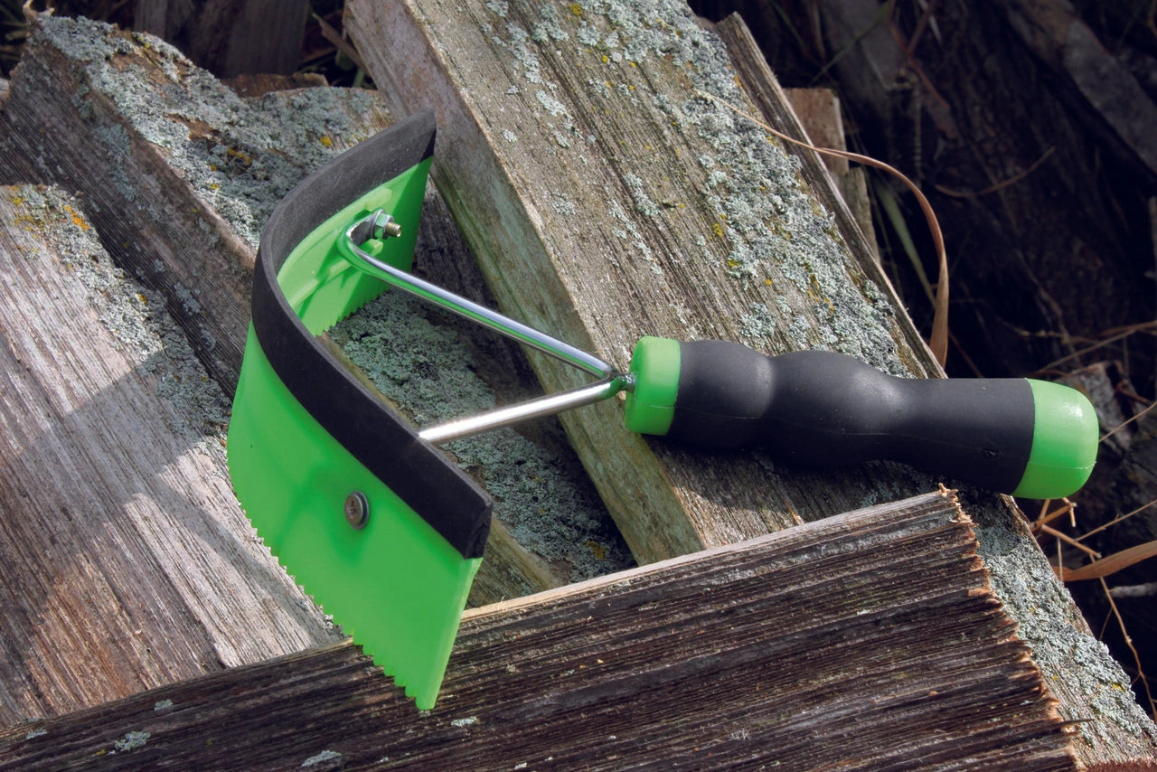Professionals Choice Soft Touch Half Moon Scraper - Serrated Blade and Rubber Squeegee