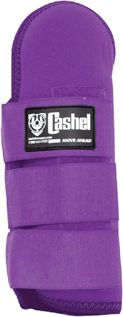 Purple protective boot with Cashel branding on a white background