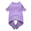 Dog Thermal Pajamas Doggie SWEET DREAMS Embroidered Long Johns Design Lilac Purple - Hooves and Paws