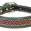 Weaver Leather Beaded Aztec Leather Dog Collar with Basketweave Tooling and Antique Copper Spots - 3/4" x 13"