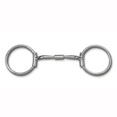 Myler "C" Stainless Steel Sleeve Ring With Sweet Iron Comfort Snaffle Wide Barrel 5 Inch Mouth Mb 02 - Hooves and Paws