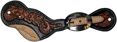 Professional's Choice Professional's Black Floral Roughout Ladies Spur Straps Mens