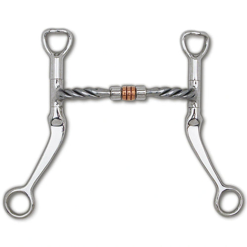 Myler Flat Shank With Sweet Iron Twisted Comfort Snaffle With Copper Roller Mb 03t (5 In. S.I. 03t Mouth) - Hooves and Paws
