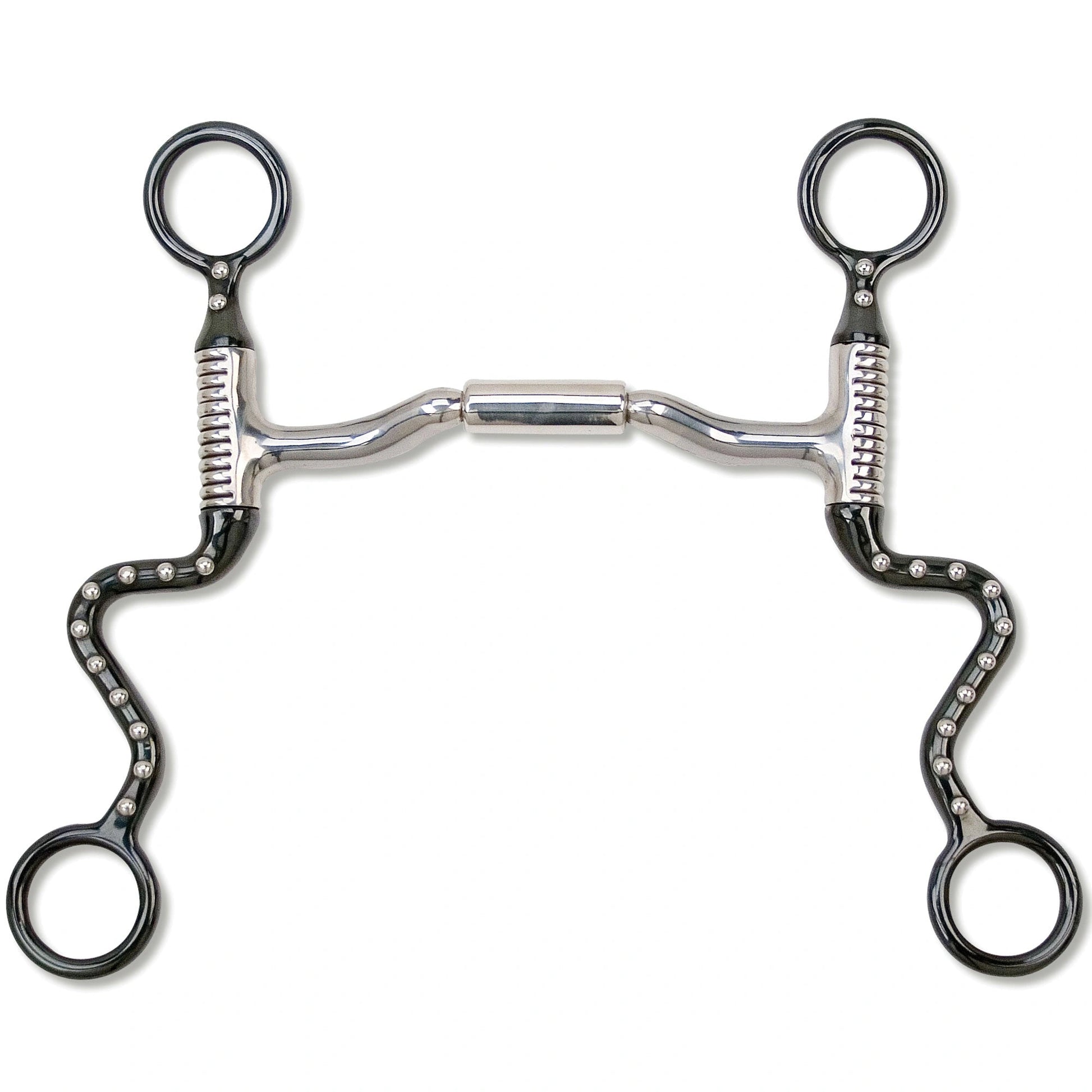 Myler Black Steel Seven Shank with Mullen Forward Tilt Ported Barrel MB 36 89 - 13365 - Hooves and Paws
