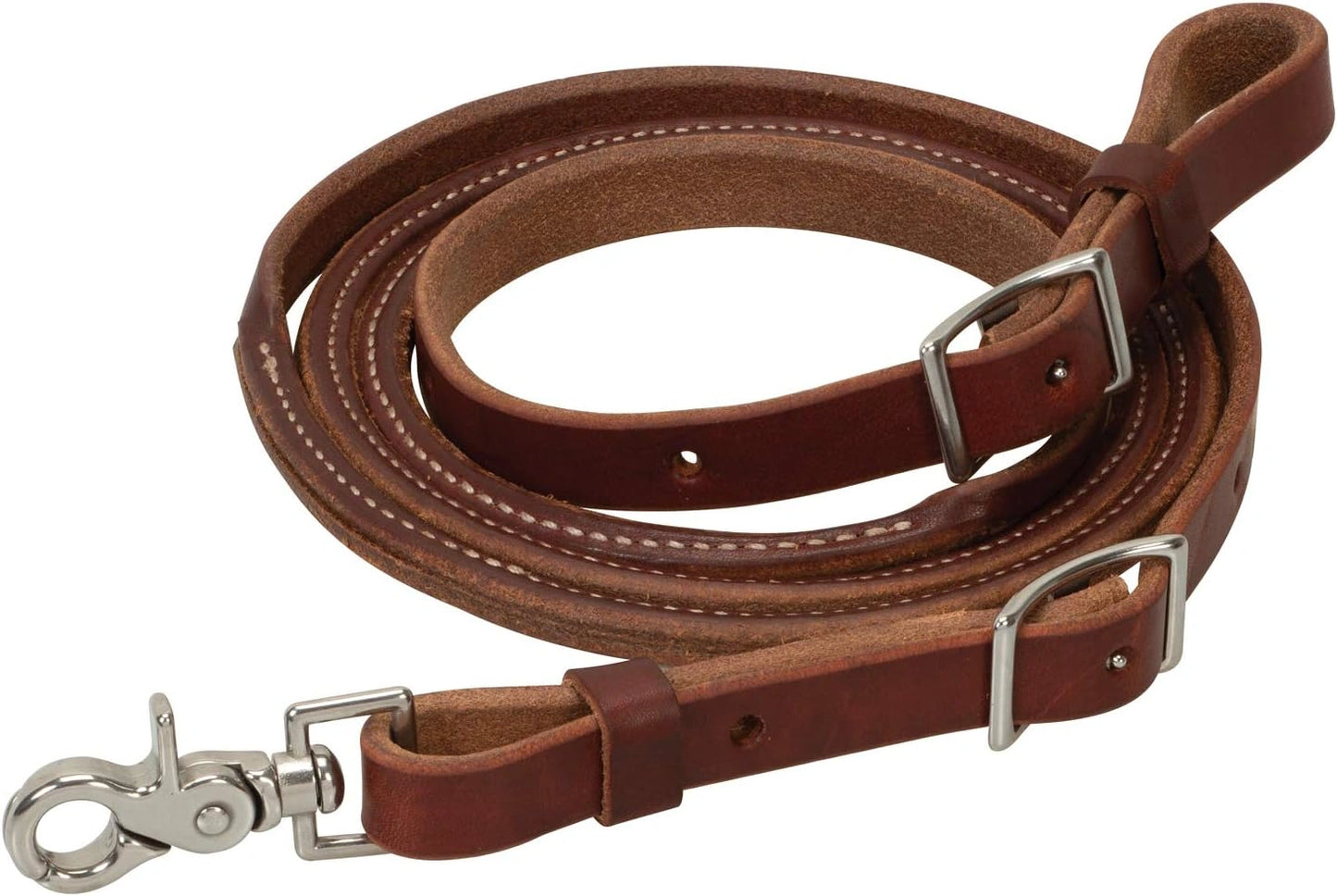 Weaver Leather Oiled Canyon Rose Heavy Harness Leather Round Roper Rein with Stainless Steel Hardware - 5/8"