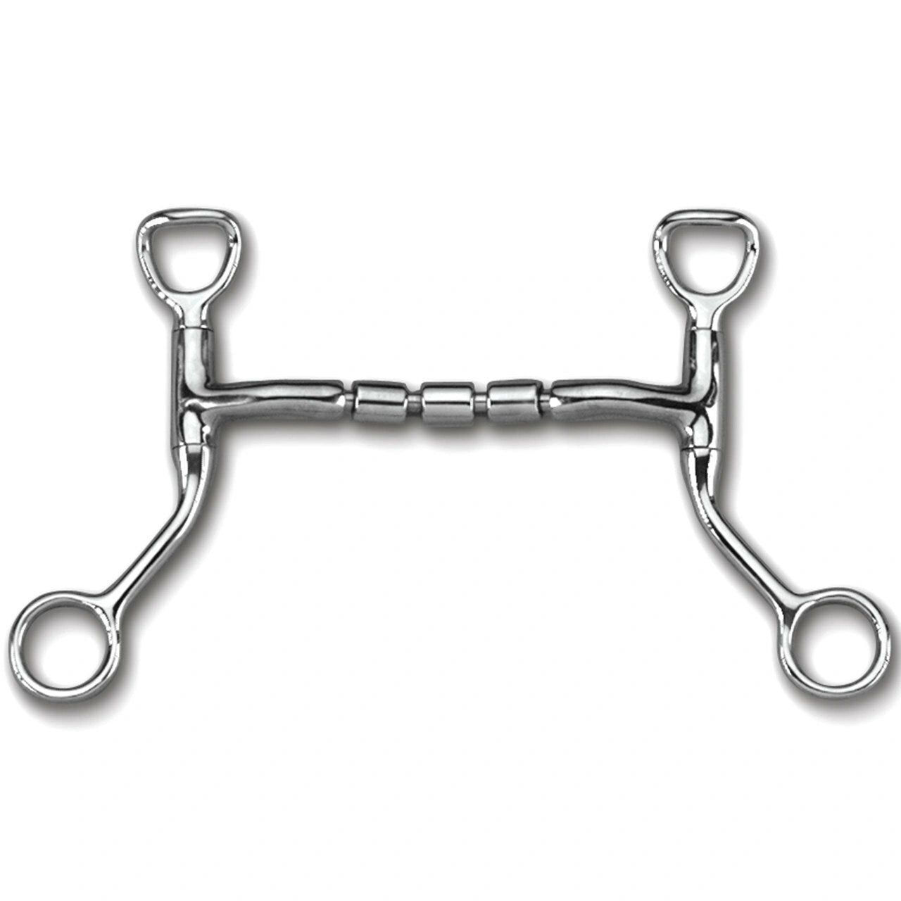 Myler Hbt Shank With Sweet Iron Mullen Triple Barrel Tom Thumb Snaffle 5 Inch Mouth Copper Inlay Mb 32 - 3 - Hooves and Paws