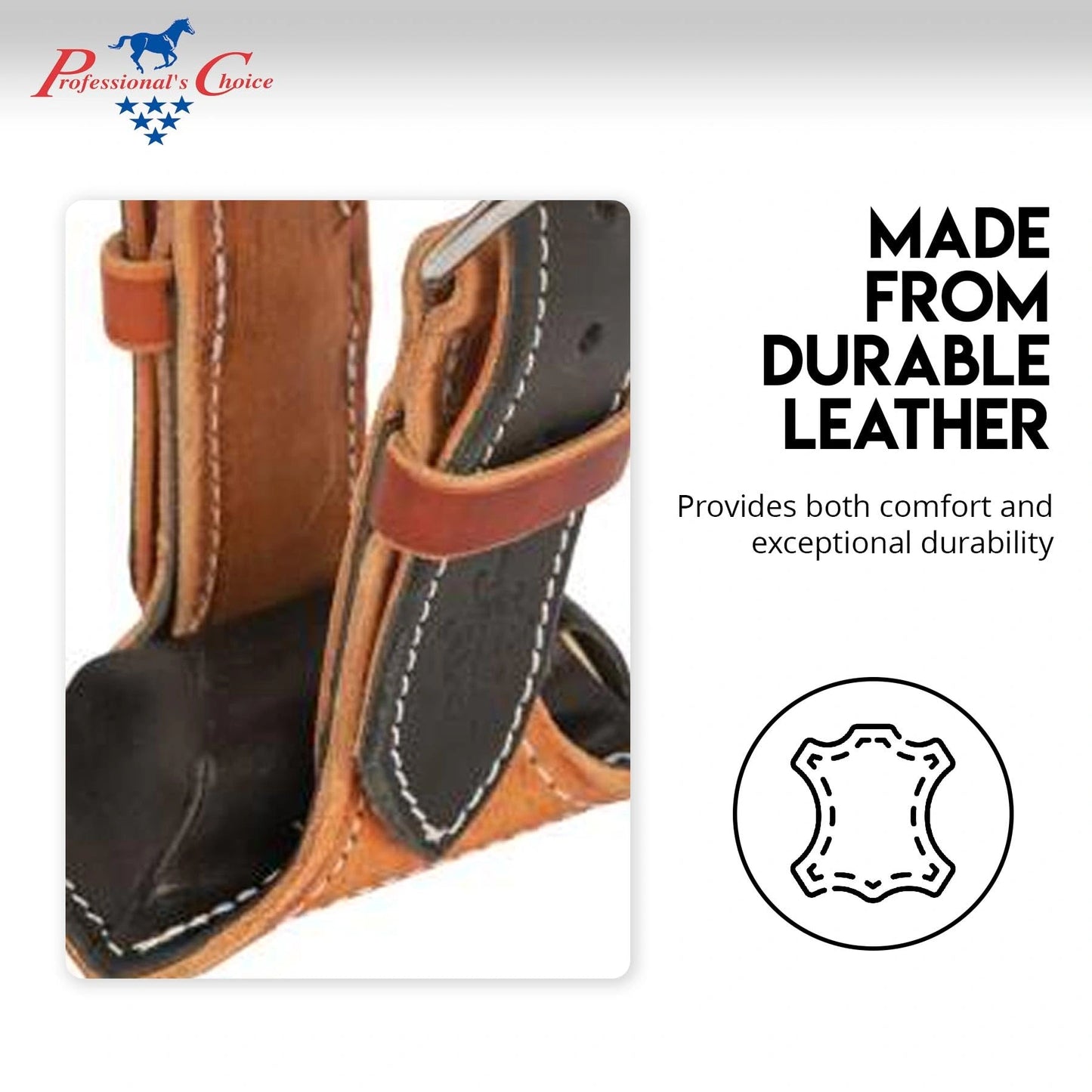 Professional's Choice Dare Cribbing Collar - Reversible Leather with 1 3/4" Wide Strap and Fleece Cover
