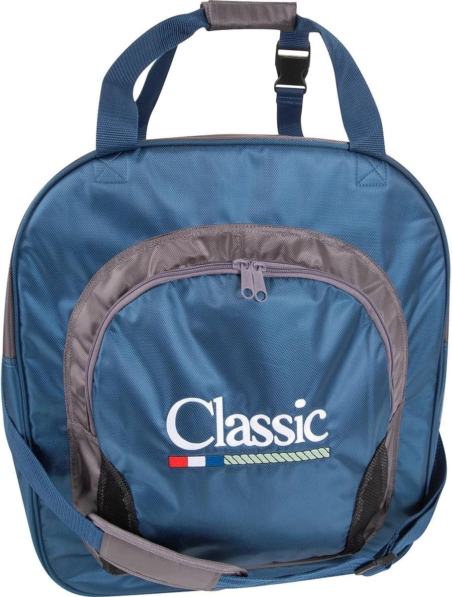 Classic Equine Super Deluxe Rope Bag - Holds 9 Ropes - Padded Backpack & Shoulder Straps - Navy Grey