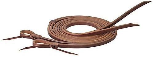 Weaver Leather Split Horse Reins - 5/8" x 8' - Golden Chestnut Extra Heavy Oiled Harness Leather with Weighted Ends