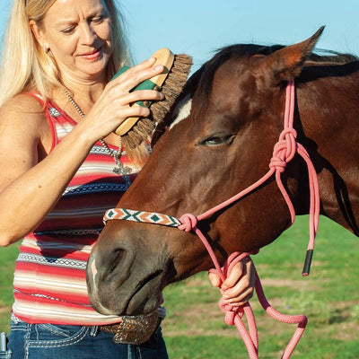 Cashel Beaded Nose Rope Halter with 9' Lead - Pink