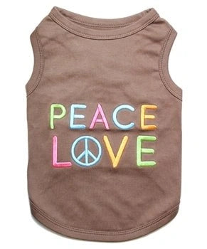 Parisian Pet Peace Love Embroidered Tshirt - Hooves and Paws