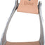 Metal stirrup with leather padding on a white background, featuring the Cashel brand.