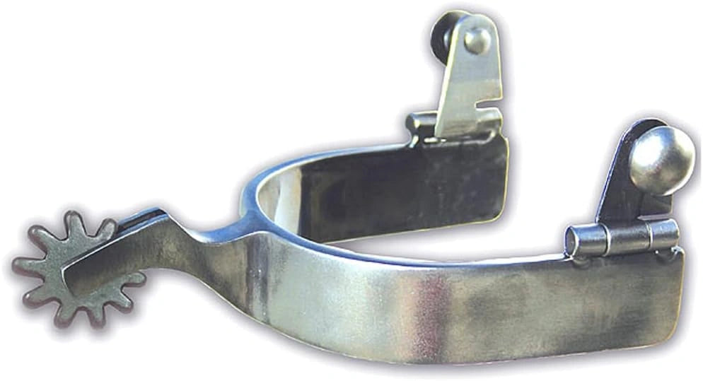 Professional's Choice Equisential Cowgirl Spurs - Polished Steel Western Riding Spurs with Rounded 10-Point Rowel