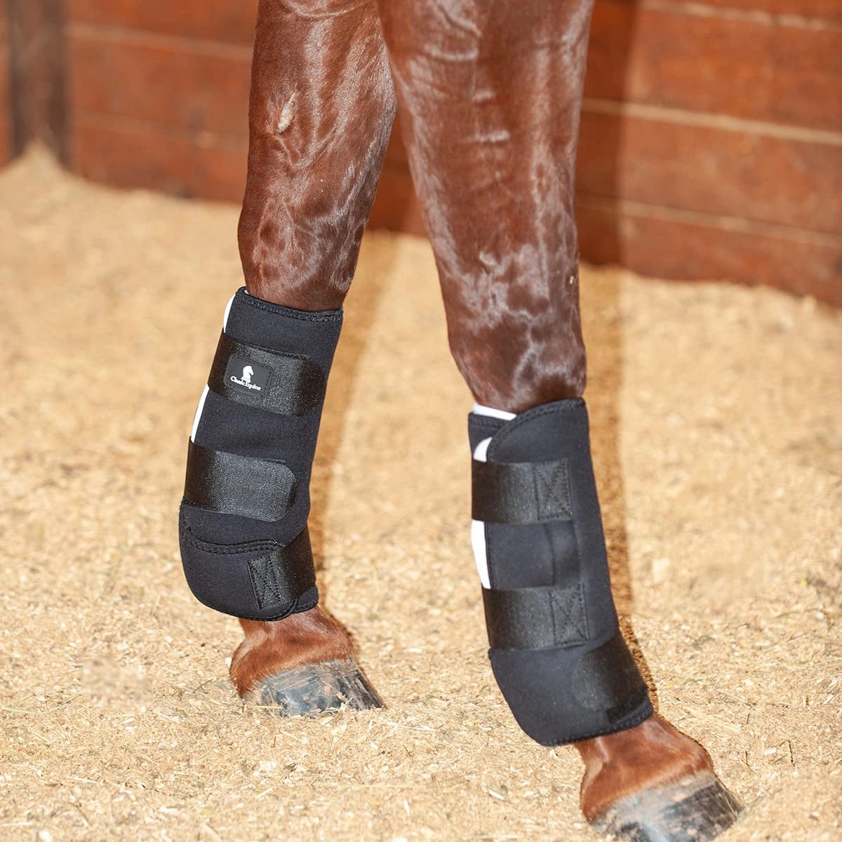 Classic Equine Quick Wraps - Neoprene Liniment & Poultice Application Bandages with Washable Terry Lining, Set of 2