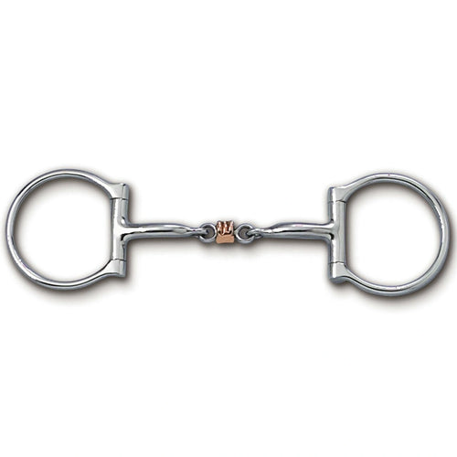 Myler Western Dee With Sweet Iron Bristol Roller Snaffle 5 Inch Mouth Copper Inlay Mb 11 - Hooves and Paws