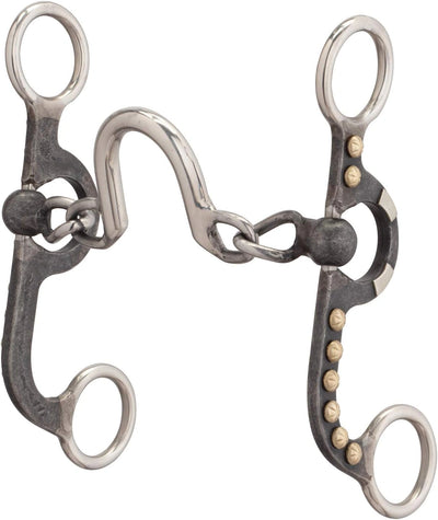 Weaver Leather 4-5/8" Pony Bit, Chain Mouth with Port, Buffed Black