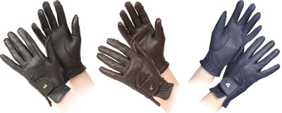 Shires Equestrian Aubrion Estade Premium Leather Riding Gloves - Childs 1075 - Hooves and Paws