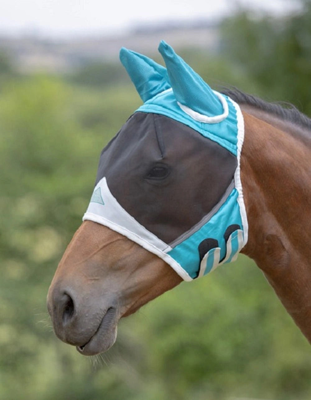 Shires Fine Mesh Horse Equine Fly Mask With Ears 60% UV Protection - Hooves and Paws
