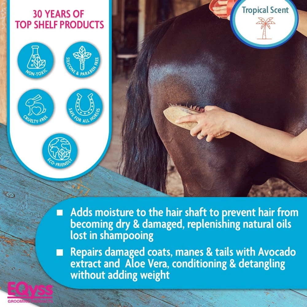 EQyss Avocado Mist Horse Detangler & Coat Conditioner: Shine, Anti-Static, Dust Repellent 32oz (Sell out)