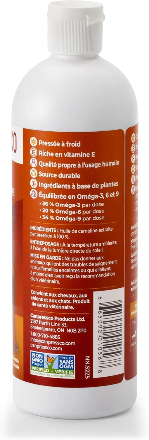 Camelina Oil for Horses, Dogs & Cats | Omega 3 Supplement for Joint, Coat & Skin Health