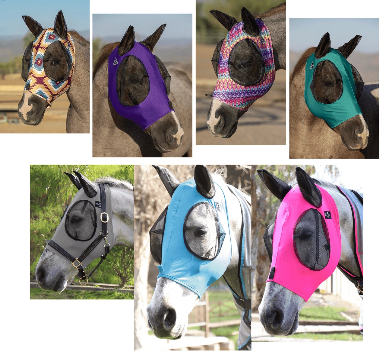 Professional's Choice Comfort Fit Horse Lycra Fly Mask with Ears All Sizes - Hooves and Paws