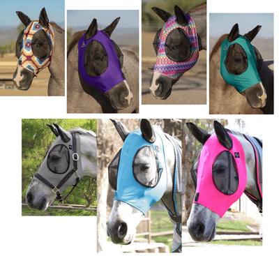 Professional's Choice Comfort Fit Horse Lycra Fly Mask with Ears All Sizes - Hooves and Paws