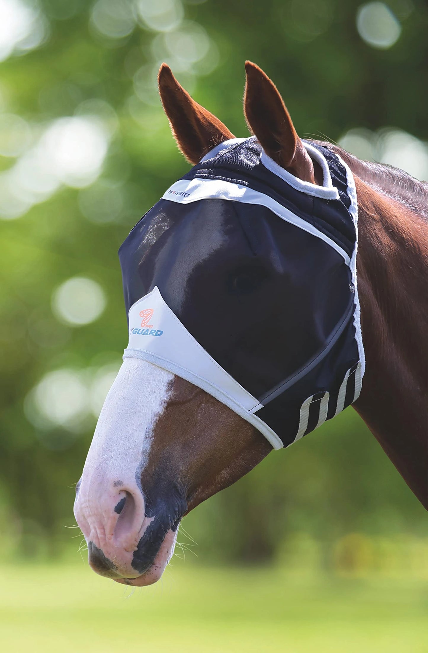 Shires Fine Mesh Horse Equine Fly Mask with Ear Holes 60% UV Protection