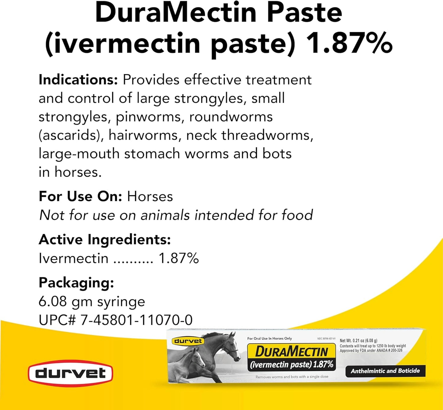 Duramectin (Ivermectin 1.87%) 6.08gm, 24 Count