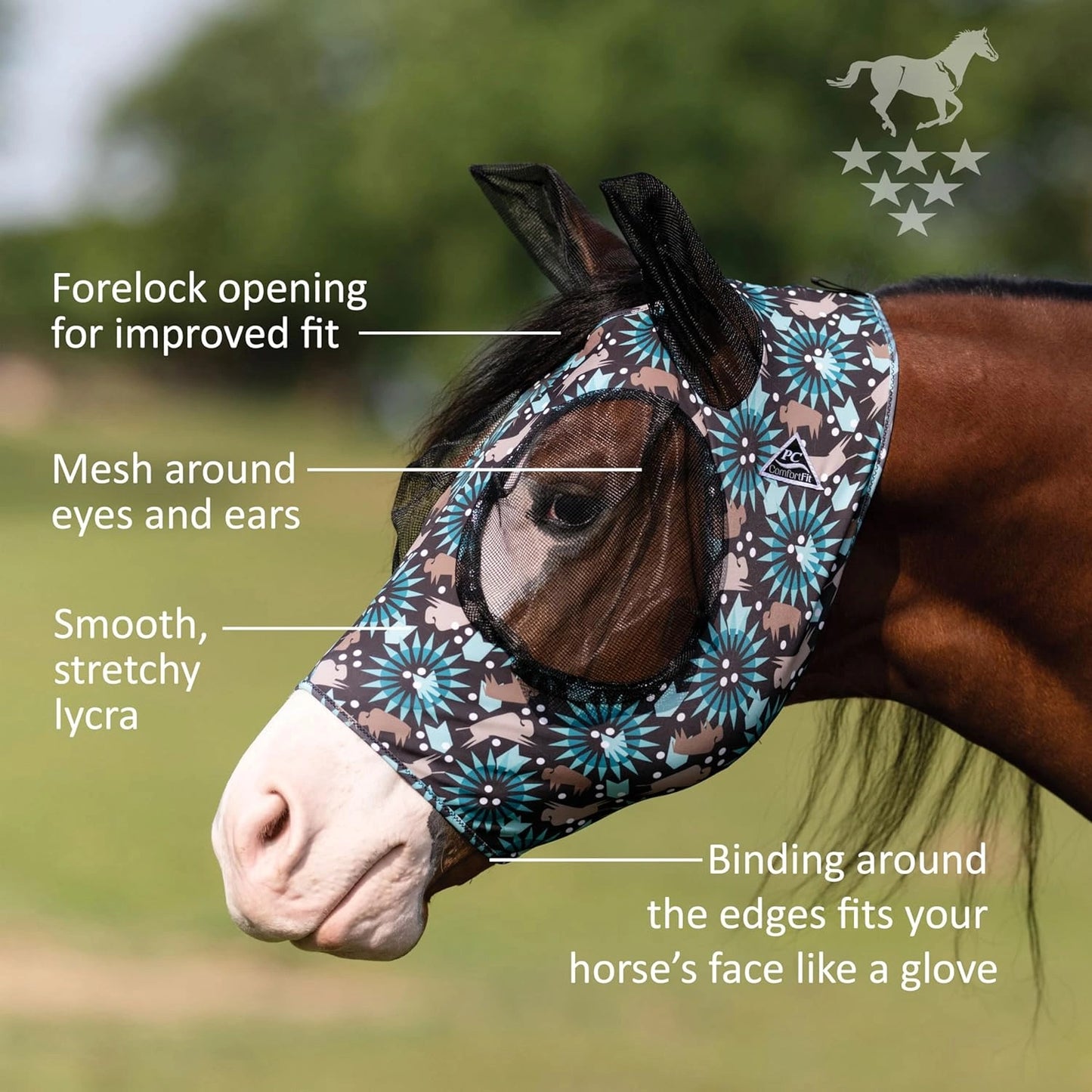 Professional's Choice Comfort-Fit Fly Mask Bison (Sell out)